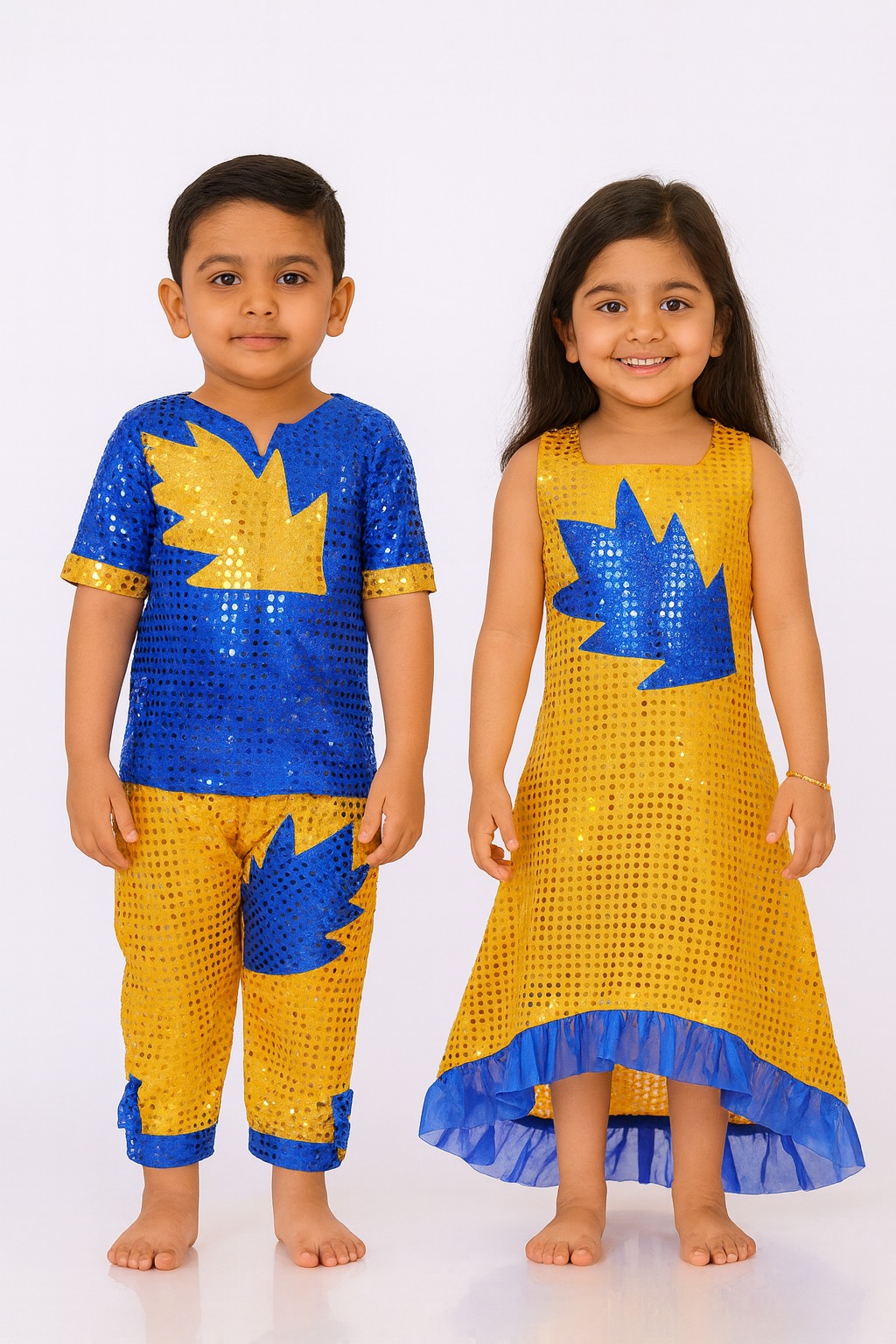 blue and mustard